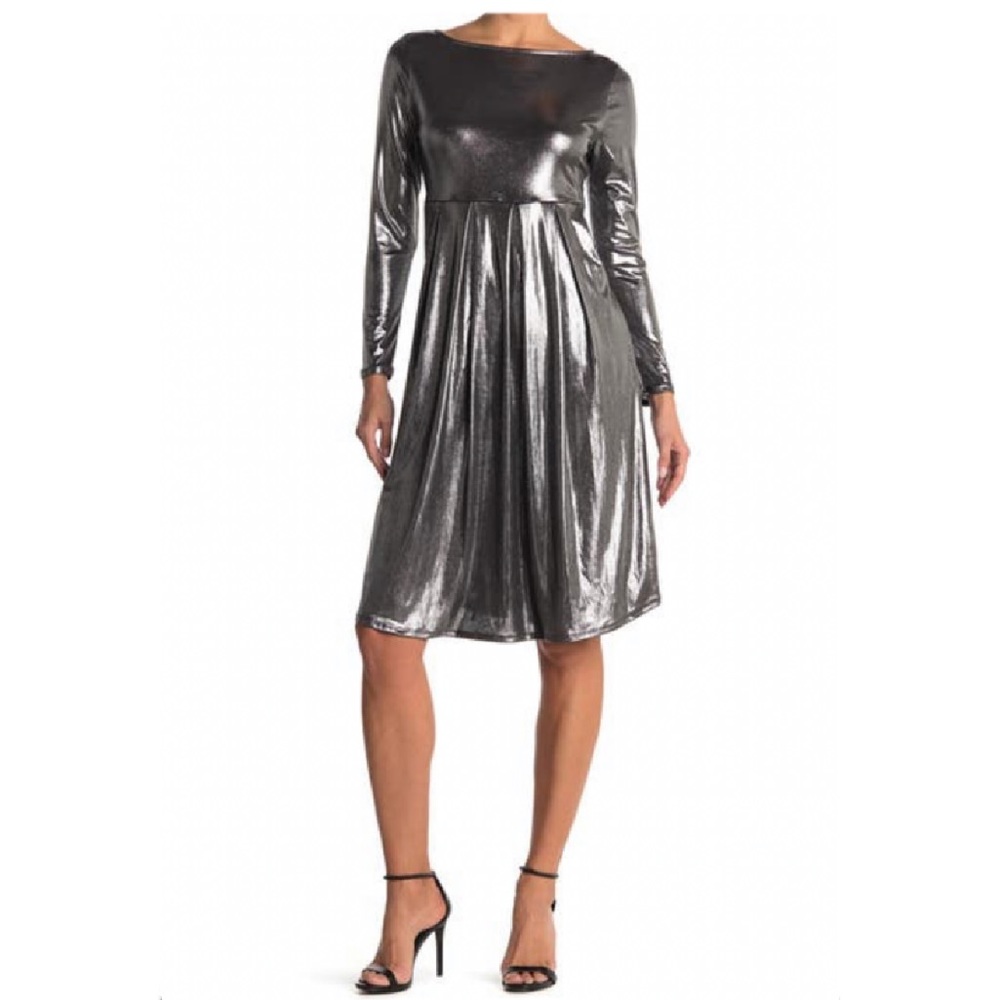 West Kei Metallic silver dress